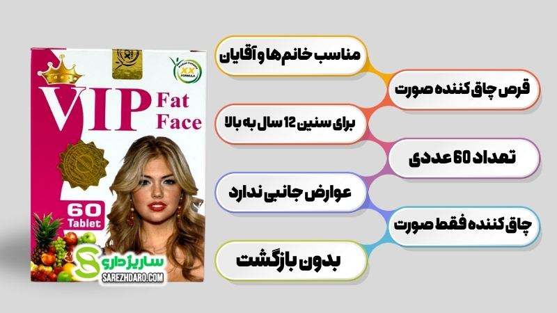 قرص چاق کننده صورت وی آی پی VIP